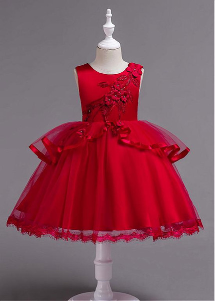 red gown for flower girl