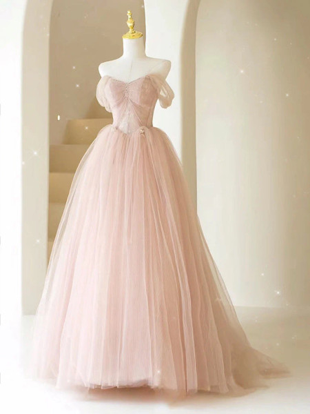 Shop 2024 Annakoo  Dusky Rose Tulle Sparkling Accents Prom Dress Under 169