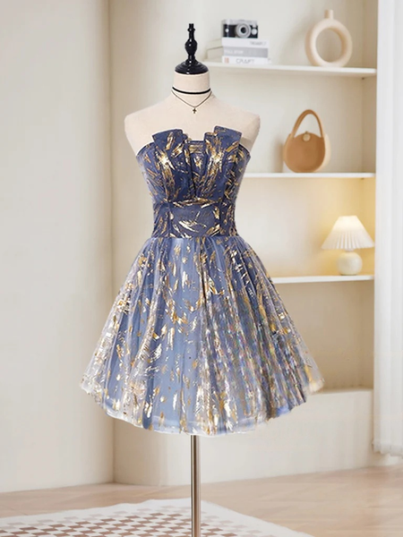 Shop 2024 ANNAKOO Dramatic Gold-Embellished Navy Homecoming Dress Under 135