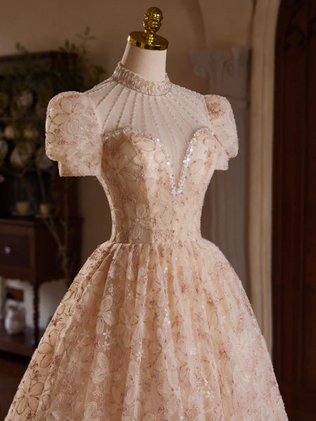 Shop 2024 Annakoo Pink Tulle Lace Bead Backless Tea Length Prom Dress Under 189