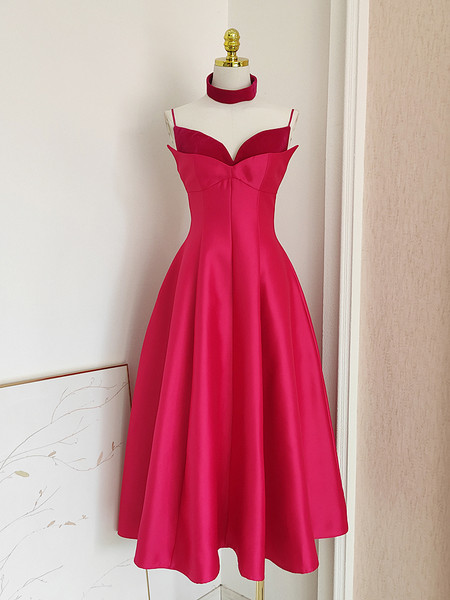 Shop 2024 ANNAKOO Velvet Satin Sweetheart A Line Ankle Length Homecoming Dress Under 99