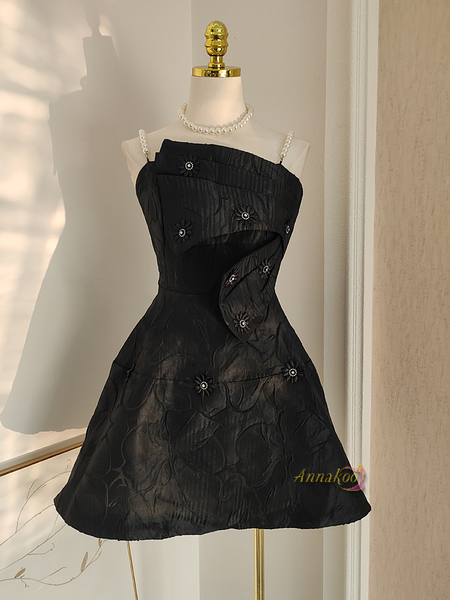 Shop 2024 ANNAKOO Strapless Beading Flower Short Mini A Line Homecoming Dress Under 96