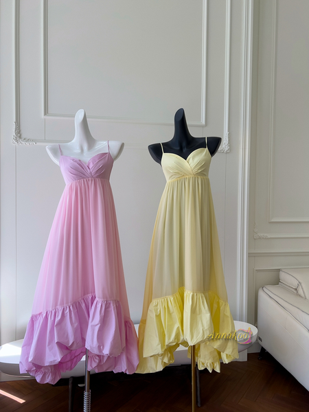 Shop ANNAKOO Pink Chiffon Ruched Ruffles A Line Homecoming Dress Under 98