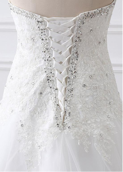 Tulle Sweetheart Beading Plus Size A-line Wedding Dress