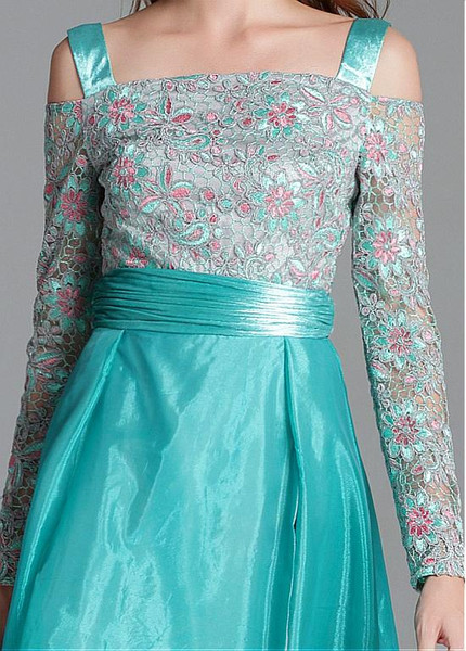 Ready To Ship Organza Off-the-shoulder Evening Dress With Embroidery