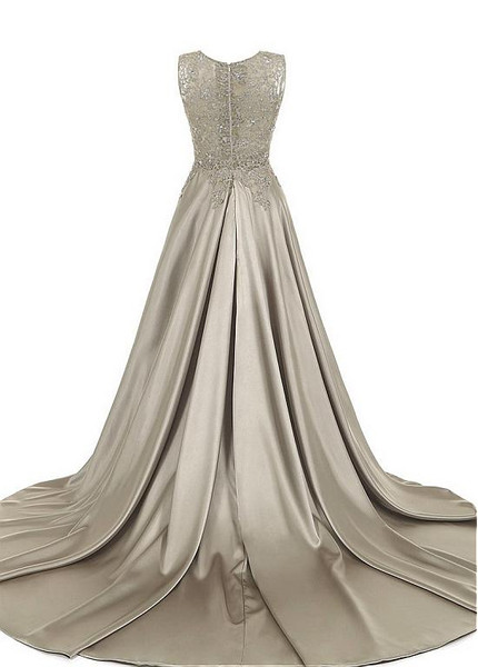 Satin Scoop Champagne A-line Mother Of The Bride Dresses