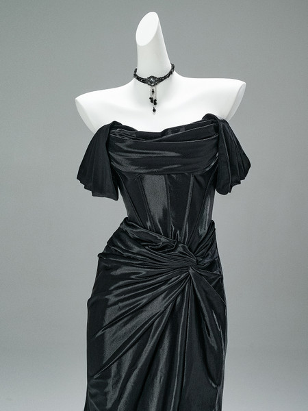 Shop 2025 ANNAKOO Off The Shoulder Ruched Burgundy Trumpet Mermaid Prom Dress Under 288