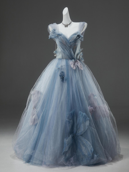 Shop 2025 ANNAKOO Blue Tulle Off The Shoulder Bow Beading Prom Dress Under 298