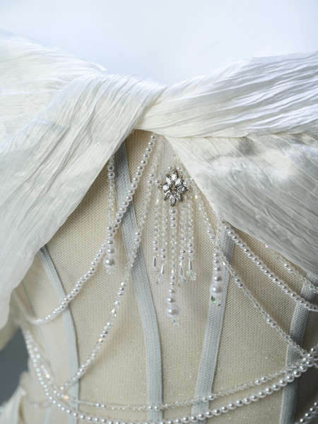 Shop 2025 ANNAKOO  Ivory Off The Shoulder Tulle Beading Corset Prom Dress Under 399