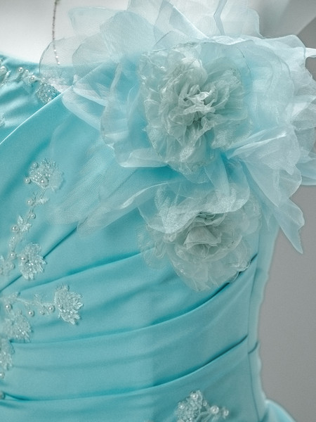 Shop 2025 ANNAKOO Blue Flowers Tulle A Line Beading Layers Prom Dress Under 399