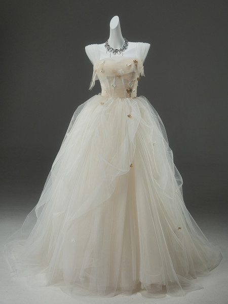 Shop 2025 ANNAKOO Champagne Flowers Tulle Sheer A Line Prom Dress Under 298