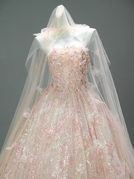 Shop 2025 ANNAKOO Pink Flower Ball Gown Sequin Tulle Prom Dress Under499