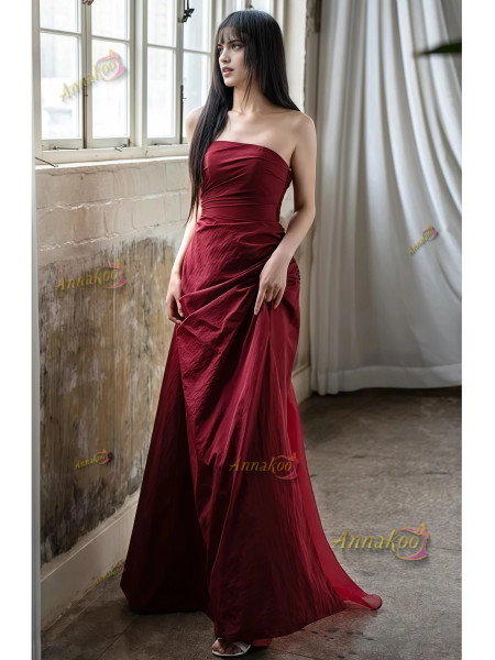 Shop 2025 ANNAKOO Burgundy Off The Shoulder Trumpet Mermaid Prom Dress Under 167