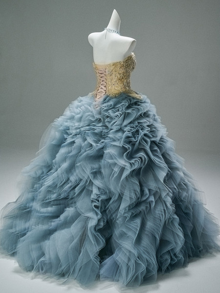 Shop 2025 ANNAKOO Gold & Blue Tulle Beading Ball Gown Prom Dress Under 599