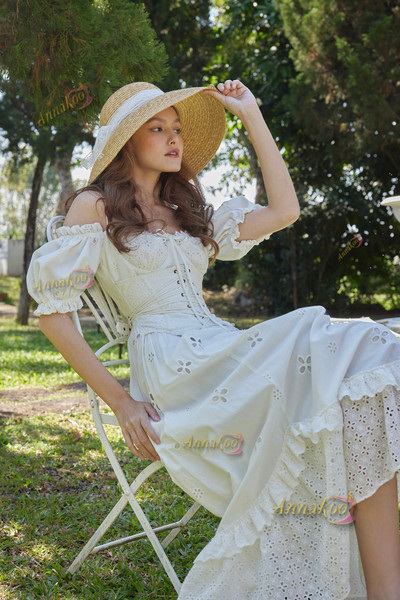 Shop 2025 ANNAKOO Vintage Lace White Ankle Length Wedding Dress Under 178