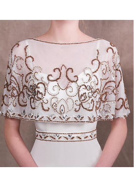 Satin Spaghetti Straps White Mermaid Evening Dress With Detachable Jacket