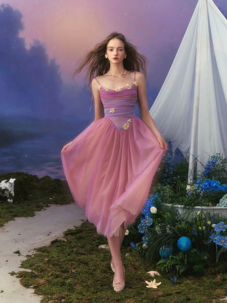 Shop 2025 ANNAKOO Purple Ombre Tulle Spaghetti Straps Ankle Length Flower Prom Dress Under 158