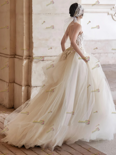 Shop 2025 ANNAKOO Sweetheart Lace Appliques Tulle A Line Wedding Dress Under 198