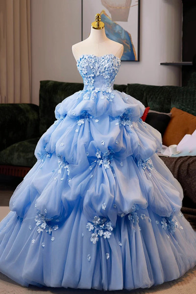 Shop 2025 ANNAKOO Red Flower Tulle Ruffles A Line Prom Dress Under 178