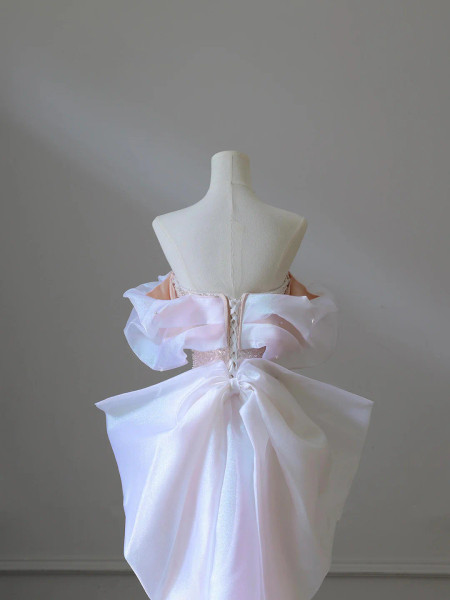 Shop 2025 ANNAKOO Pink Sequins Off The Shoulder Pearls Prom Dress Under 148