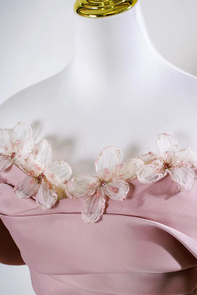 Shop 2025 ANNAKOO Blushing Pink Beading Appliques Off The Shoulder Prom Dress Under 187