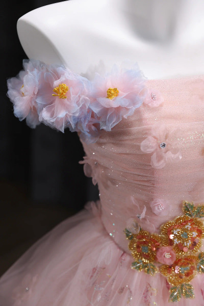 Shop 2025 Annakoo Pink Tulle Lace Off The Shoulder A Line Beading Prom Dress Under 189