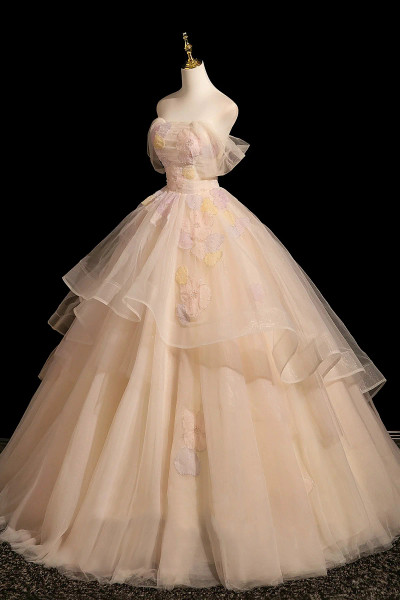 Shop 2025 ANNAKOO Pink Off The Shoulder Beading Tulle A Line Prom Dress Under 168