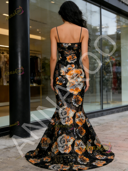 Shop 2026 ANNAKOO Spaghetti Straps Sequin Beading Trumpet Mermaid Prom Dress Under 239