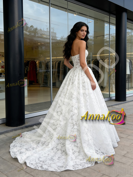 Shop 2026 ANNAKOO Cut Out Lace A Line Sleeveless Sweetheart Wedding Dress Under 239