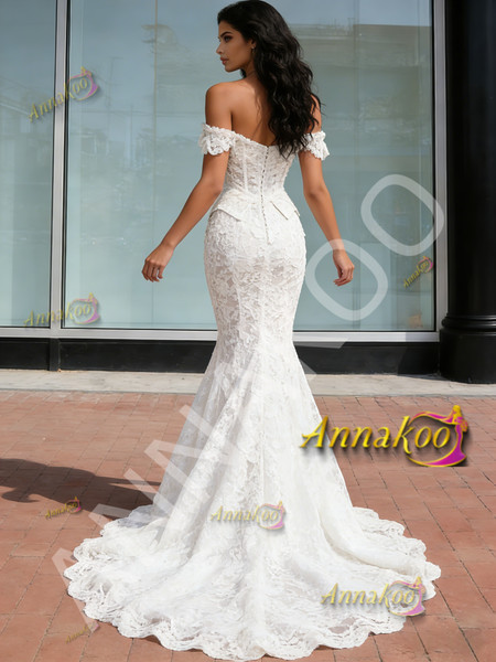 Shop 2026 ANNAKOO Corset Two Piece Lace Trumpet Merrmaid Wedding Dress Under 289