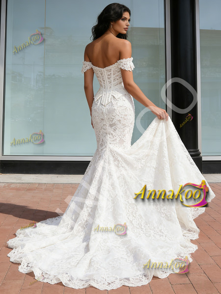 Shop 2026 ANNAKOO Corset Two Piece Lace Trumpet Merrmaid Wedding Dress Under 289
