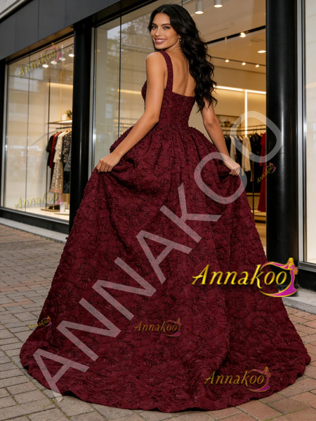 Shop 2026 ANNAKOO Burgundy Ruffles Tulle Square High Low Prom Dress Under 288