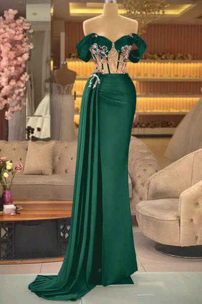 Shop 2026 ANNAKOO Crystal Embellished Royal Blue Off-the-Shoulder Prom Dress Under 249