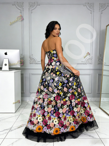 Shop 2026 ANNAKOO Sweetheart Floral Lace Black A Line Prom Dress Under 198