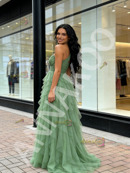 Shop 2026 ANNAKOO One Shoulder Tulle Layers A Line Sparkle Prom Dress Under 139