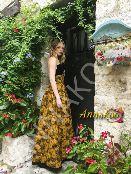 Shop 2026 ANNAKOO Sweetheart Floral Print Black A Line Prom Dress Under 189