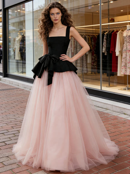 Shop 2026 ANNAKOO Velvet Straps Tulle A Line Pink A Line Prom Dress Under 199