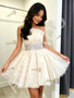 Shop 2026 ANNAKOO White Strapless Pleats A Line Beading Tulle Homecoming Dress Under 139