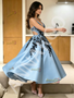 Shop 2026 ANNAKOO Halter Cut Out Appliques Light Blue Satin Homecoming Dress Under 189