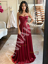 Shop 2026 ANNAKOO Burgundy Lace Sweetheart A Line Tulle Prom Dress Under 189