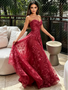 Shop 2026 ANNAKOO Burgundy Lace Sweetheart A Line Tulle Prom Dress Under 189