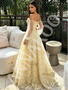 Shop 2026 ANNAKOO Long Sleeve Yellow Off The Shoulder A Line Prom Dress Under 189