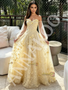Shop 2026 ANNAKOO Long Sleeve Yellow Off The Shoulder A Line Prom Dress Under 189