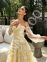 Shop 2026 ANNAKOO Long Sleeve Yellow Off The Shoulder A Line Prom Dress Under 189