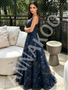 Shop 2026 ANNAKOO Deep V Neck Navy Blue A Line Lace Prom Dress Under 189