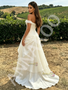 Shop 2026 ANNAKOO Off The Shoulder Ivory Organza Ruffles Prom Dress Under 189