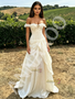 Shop 2026 ANNAKOO Off The Shoulder Ivory Organza Ruffles Prom Dress Under 189