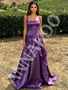 Shop 2026 ANNAKOO Purple Organza Straps Ruffles A Line Prom Dress Under 179