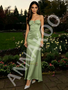 Shop 2026 ANNAKOO Spaghetti Straps Green Sheath Column Backless Satin Prom Dress Under 129