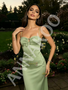 Shop 2026 ANNAKOO Spaghetti Straps Green Sheath Column Backless Satin Prom Dress Under 129